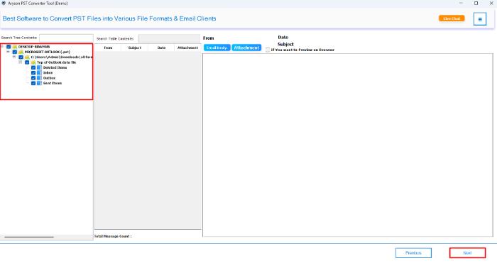 preview email content