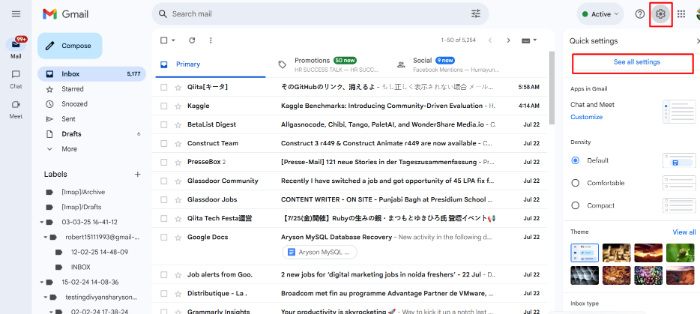 Click on the gear icon