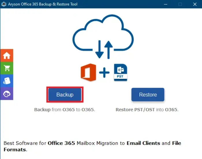 Open the Aryson Office 365 Backup & Restore Tool