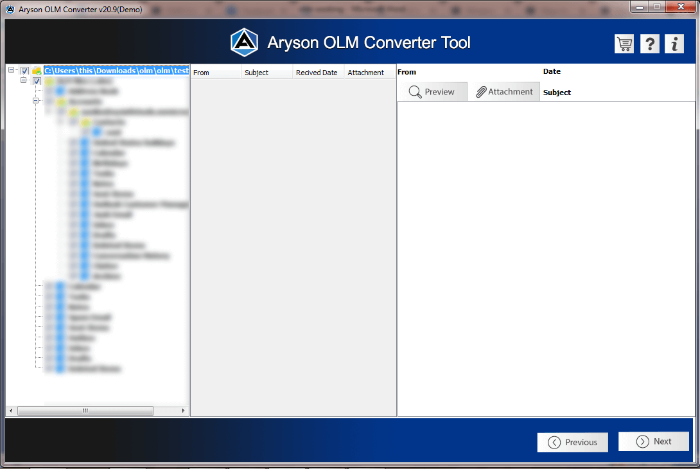 scanning the OLM file