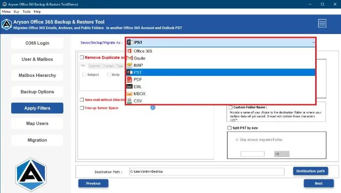 choose PST as the output