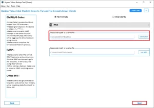 destination path and click on the Next