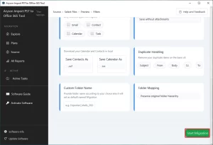 click on the Start Migration
