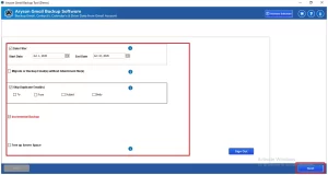 pply filters such as Date Range, Skip Duplicates