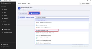 select MBOX as the output