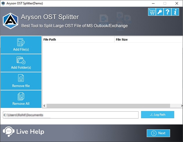Run Aryson OST Splitter Tool