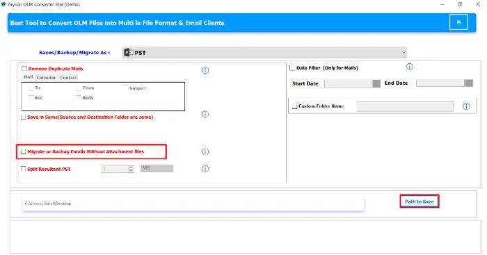 choose migrate or save without attachment