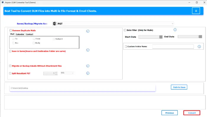 click on the Convert button