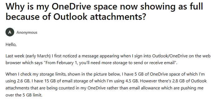 OneDrive Space Full