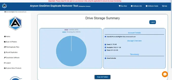 scan or select the entire OneDrive account