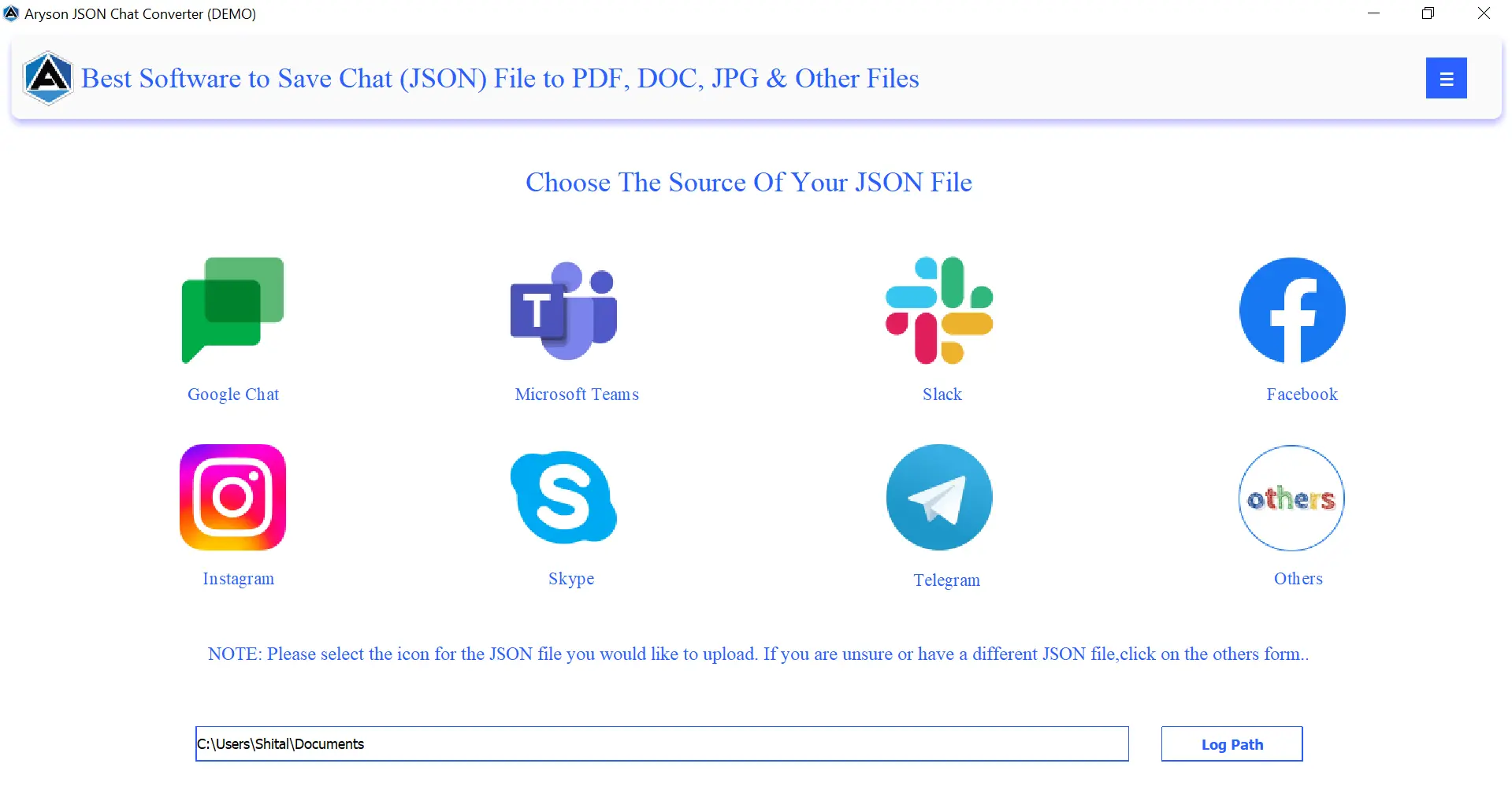 Download Aryson JSON Chat Converter