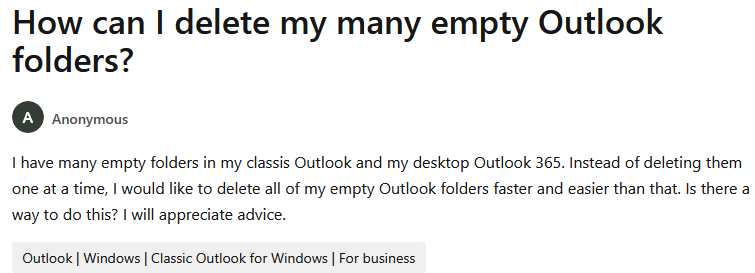 How Can I Delete Many Empty Outlook Folders
