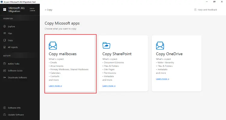 Click on Copy Mailbox