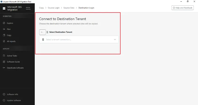 add the destination tenant and authorize access