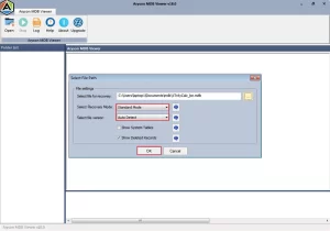 select your MDB or ACCDB file