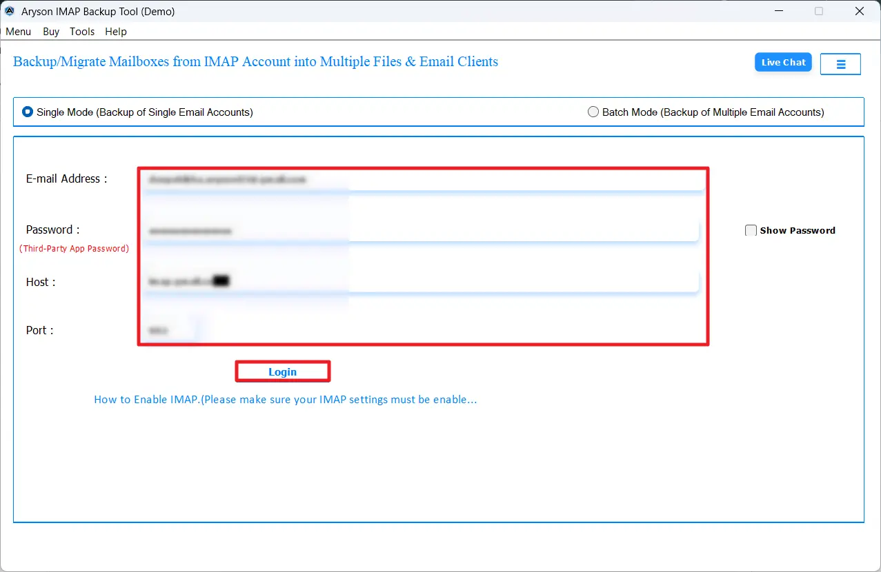 Enter cPanel credentials to log in