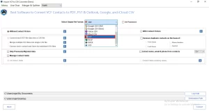 select Output format panel, select PST