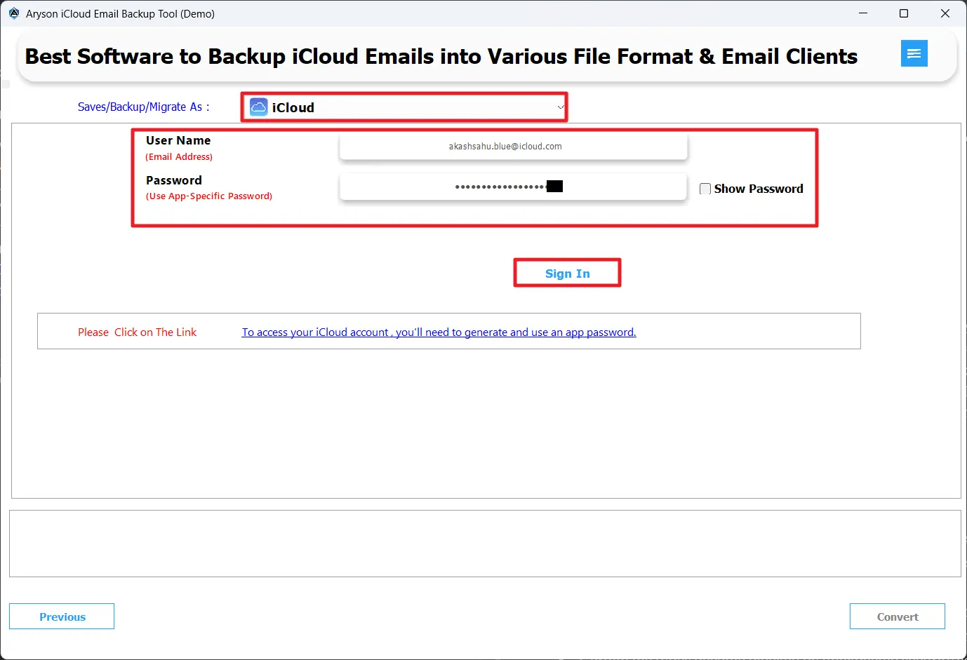 Select iCloud