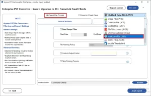 select the MD format