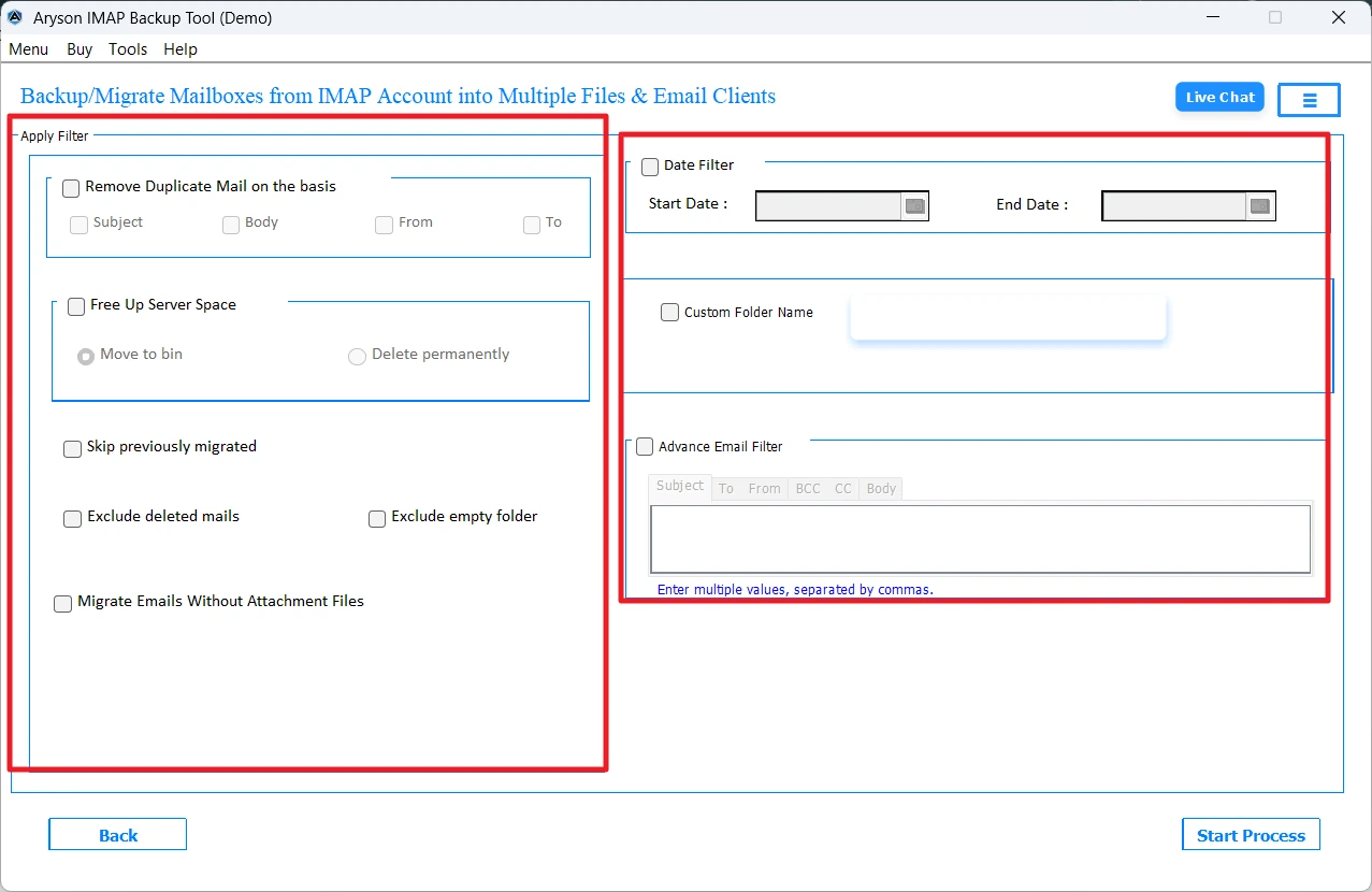 Use date or other folder filters