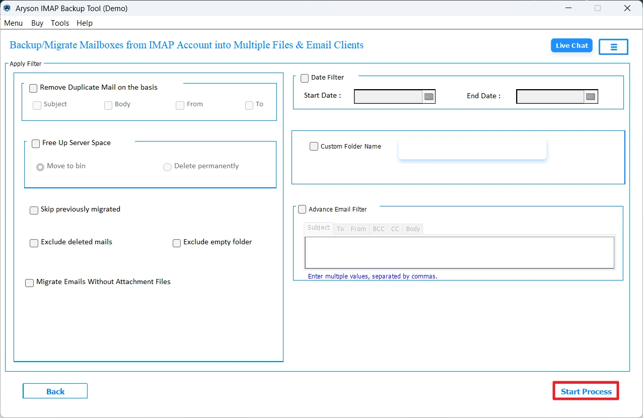 click Next to start migration