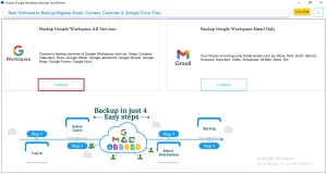hoose Backup All Google Workspace Services