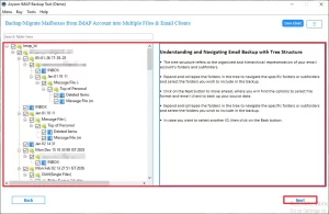 Select the desired emails from the ones loaded, preview them