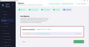 Click on Start Migration