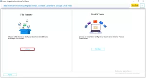 Select the file format >> click Continue