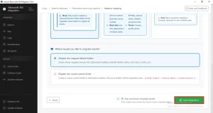 Apply the required filters and click Start Migration