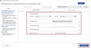 Click on Start Export