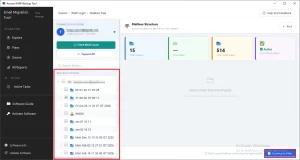 select the required mailbox folders to export