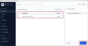 Select the required mailboxes/users