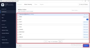 select the labels/folders to export to CSV