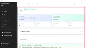 udit the ongoing migration via the Active Tasks