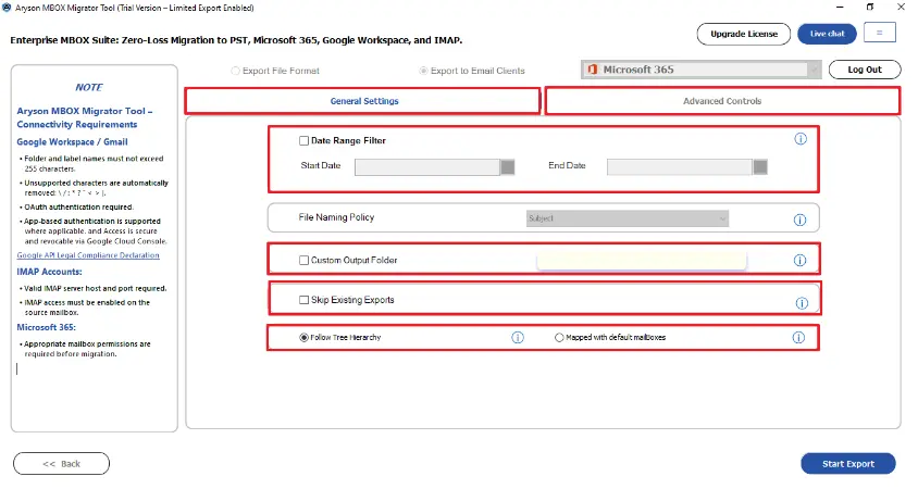 Select Filter Options