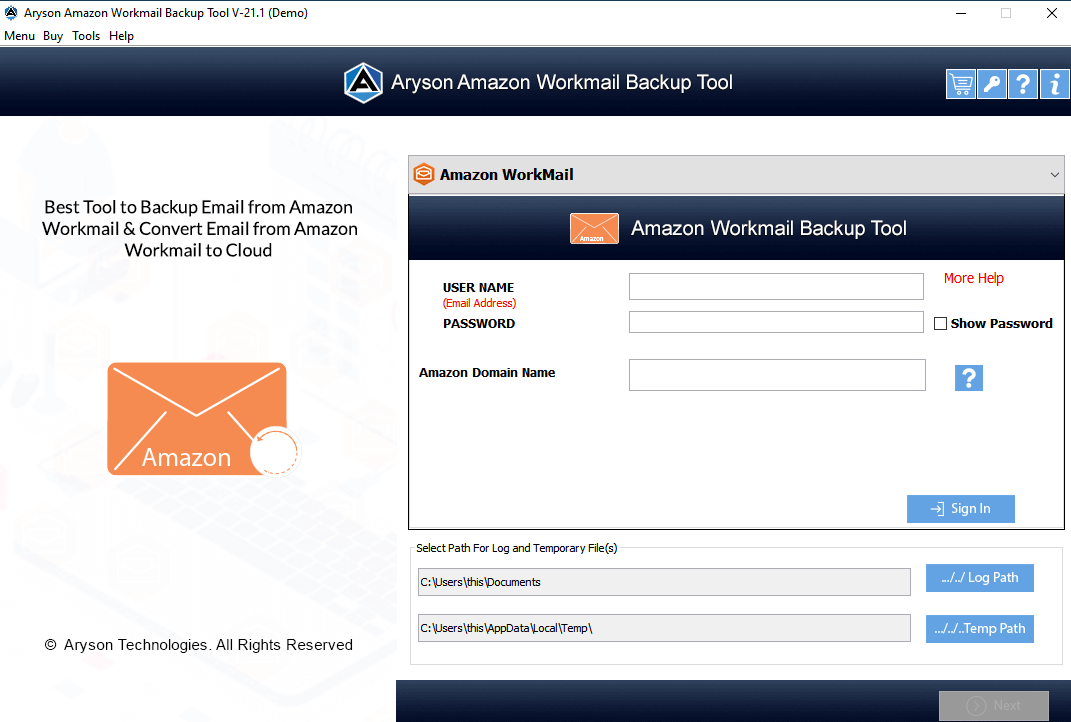 Amazon WorkMail Backup Tool