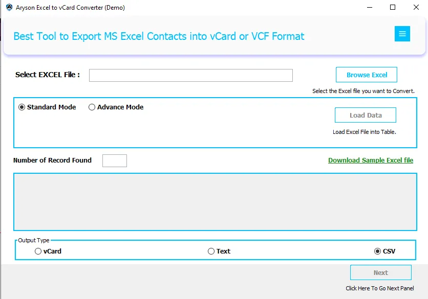 Excel to vCard Converter