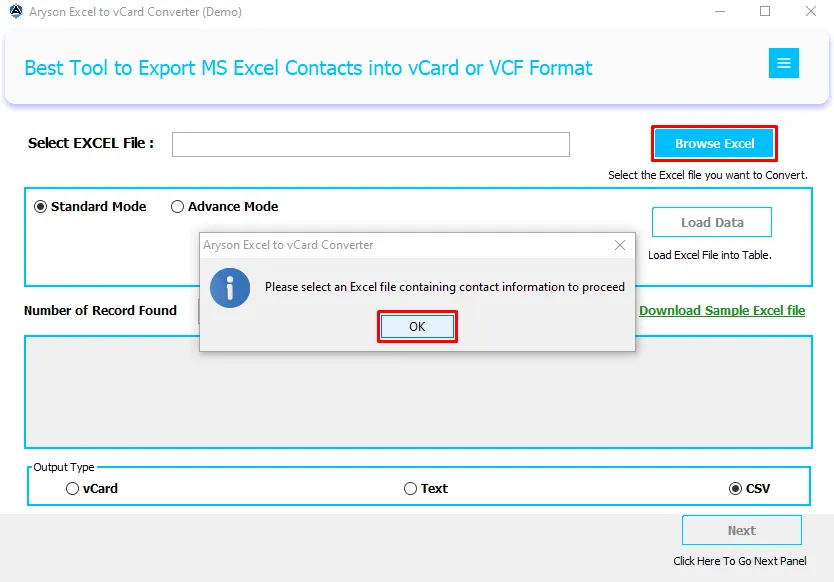 Excel to vCard Converter