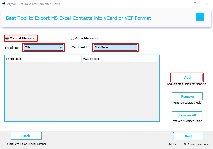 Excel to vCard Converter