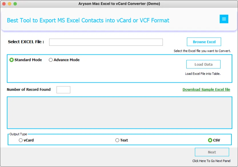 Excel to vCard Converter Tool