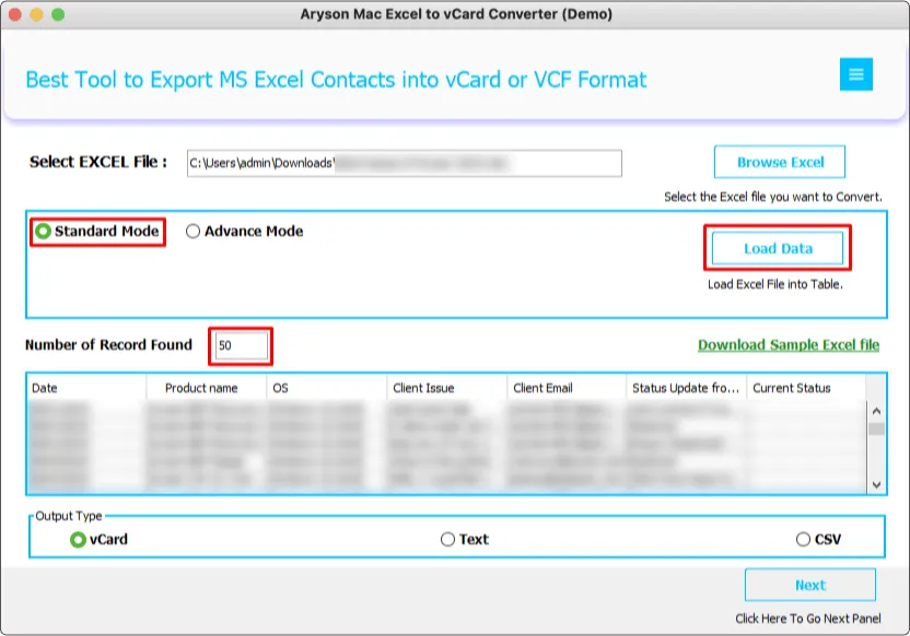 Excel to vCard Converter 3