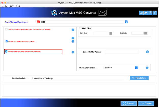 Screenhot of Mac MSG Converter