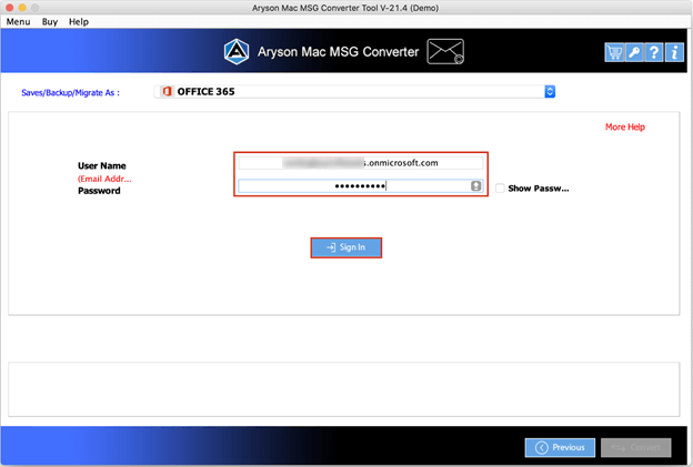 Screenhot of Mac MSG Converter