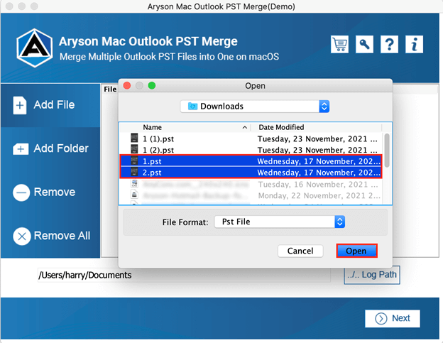 Mac Outlook PST Merge