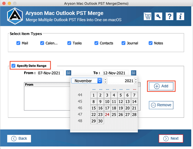 Mac Outlook PST Merge