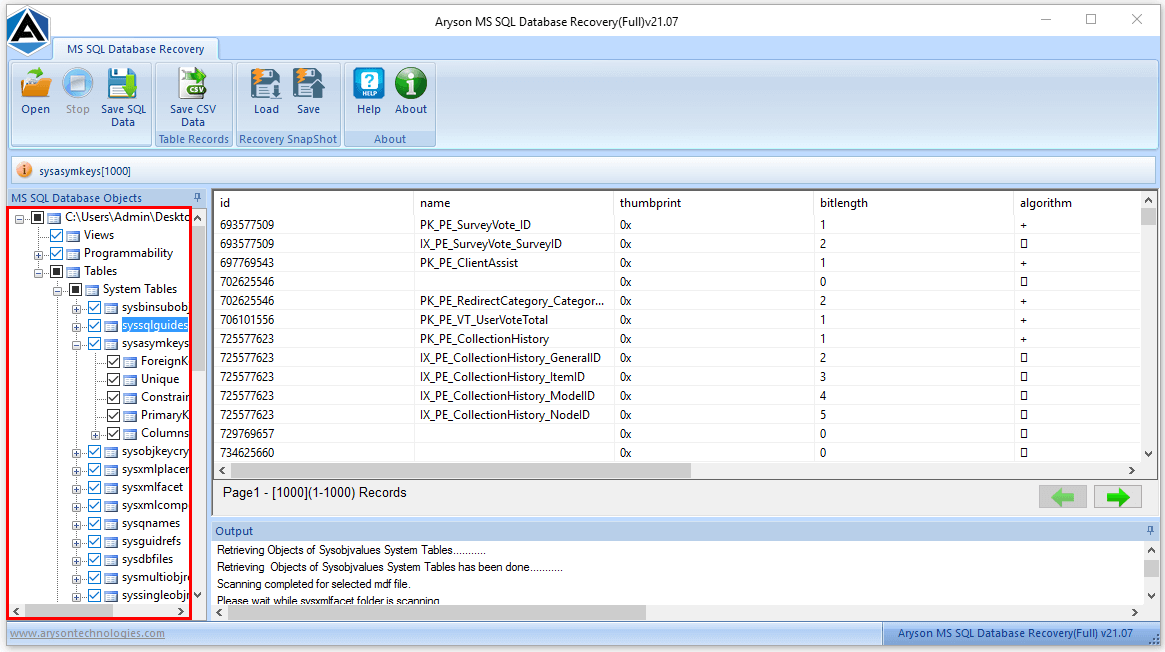 saving process start