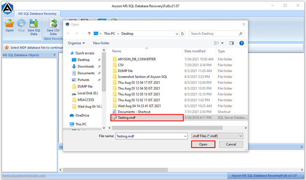 SQL Database Recovery