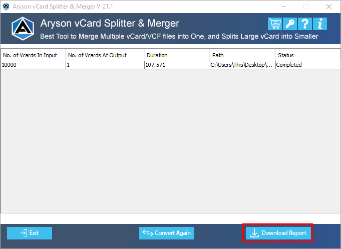 vCard Splitter and Merger