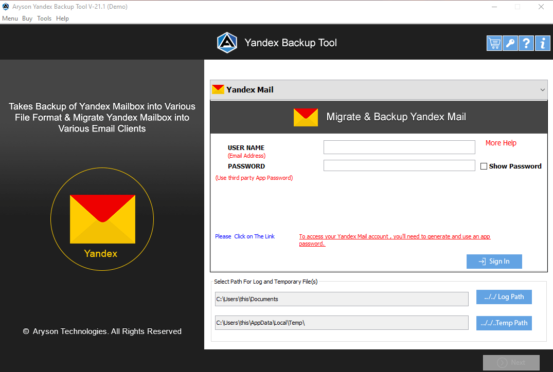 Yandex Backup Tool